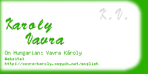 karoly vavra business card